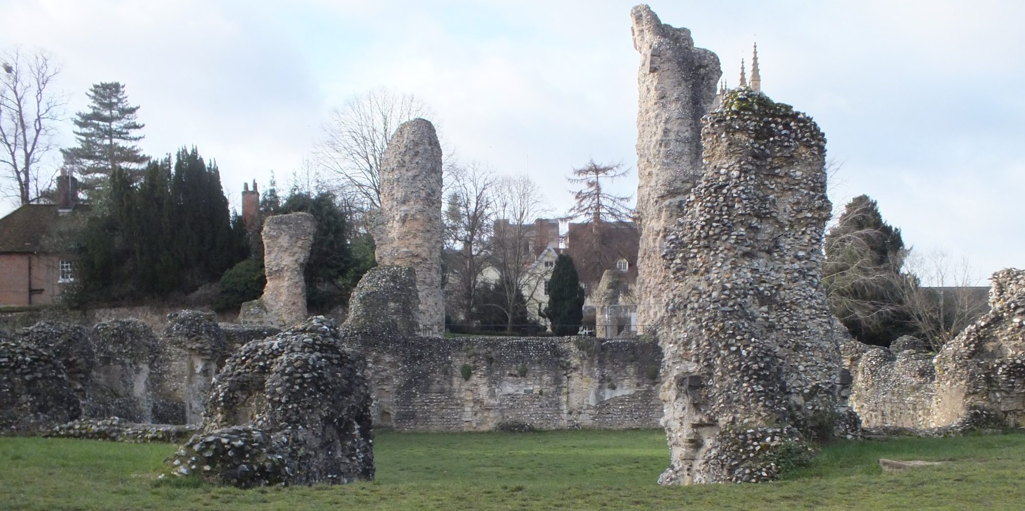 The surviving elements of St Edmund's Chapel at the ruins of St. Denis Church at the Bury St. Edmunds' Abbey, Bury St Edmunds, Suffolk