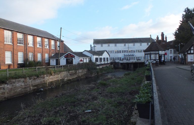 A picture of Old Townsford Mill and surrounding heritage assets at Halstead, Essex