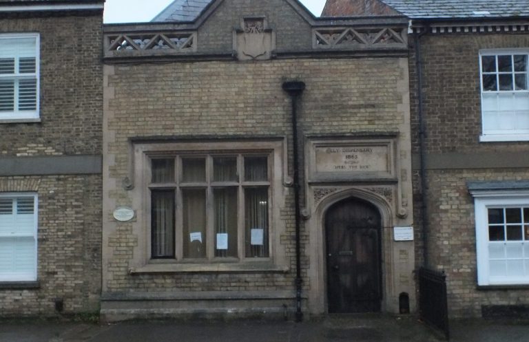 Ely Dispensary dated by date stone to 1865 Ely, Cambridgeshire 